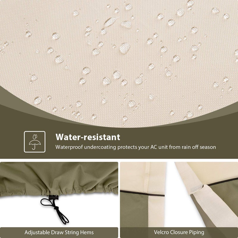 COSFLY Air Conditioner Cover for Outside Units-Durable AC Cover Water Resistant Fabric Windproof Design -Square Fits up to 30 x 30 x 36 inches - Image 4